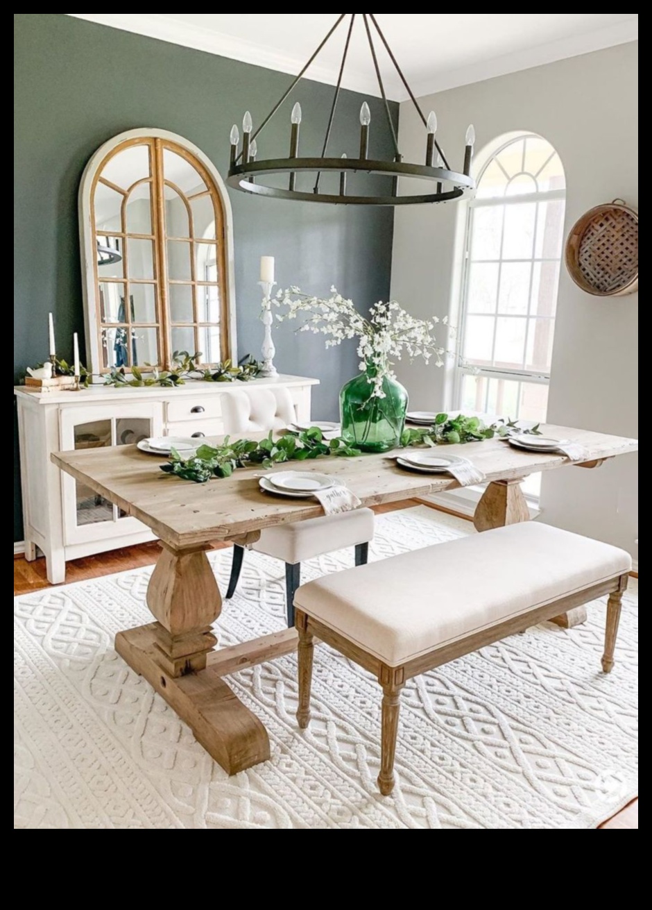 كيف يمكنني تحقيق مظهر المزرعة الحضرية في غرفة الطعام الخاصة بي باستخدام أفكار ديكور المزرعة؟