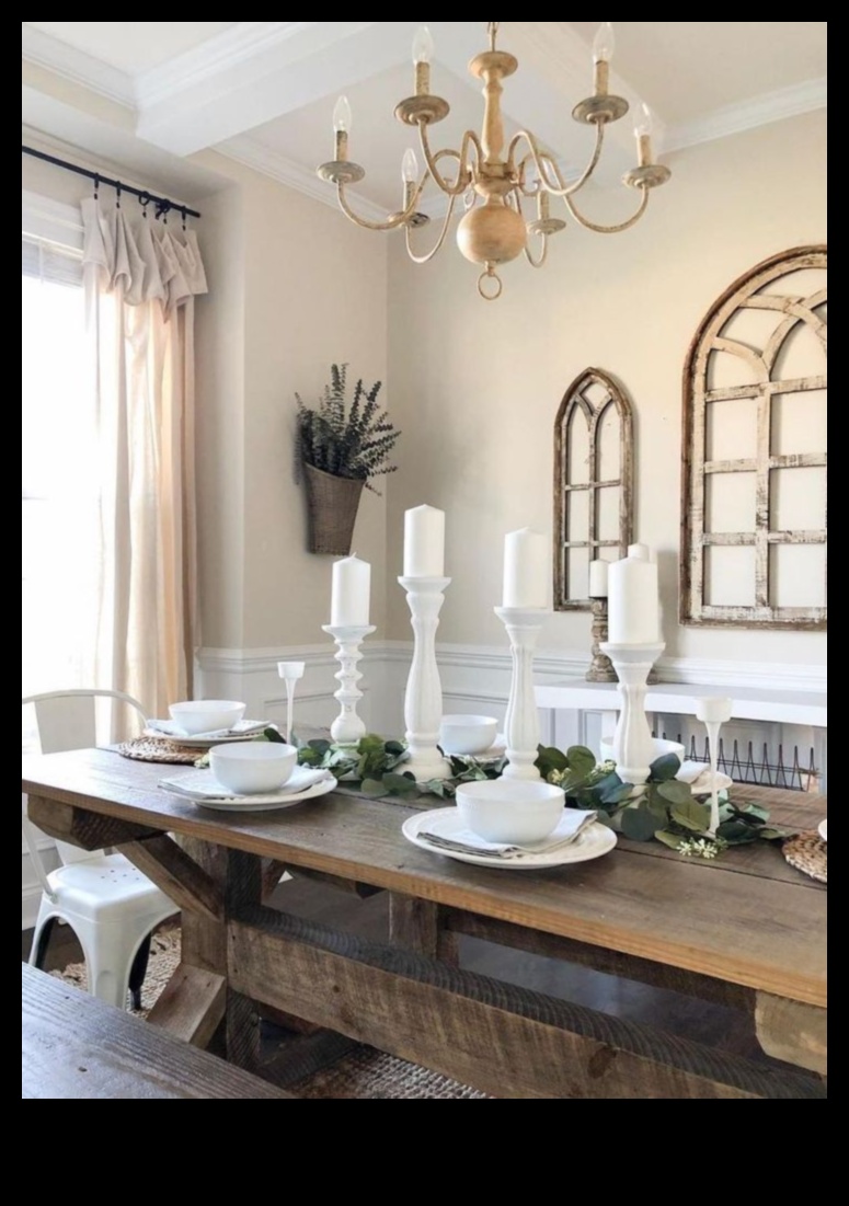 كيف يمكنني تحقيق مظهر المزرعة الحضرية في غرفة الطعام الخاصة بي باستخدام أفكار ديكور المزرعة؟