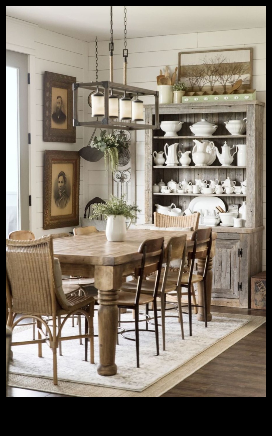 كيف يمكنني تحقيق مظهر المزرعة الحضرية في غرفة الطعام الخاصة بي باستخدام أفكار ديكور المزرعة؟