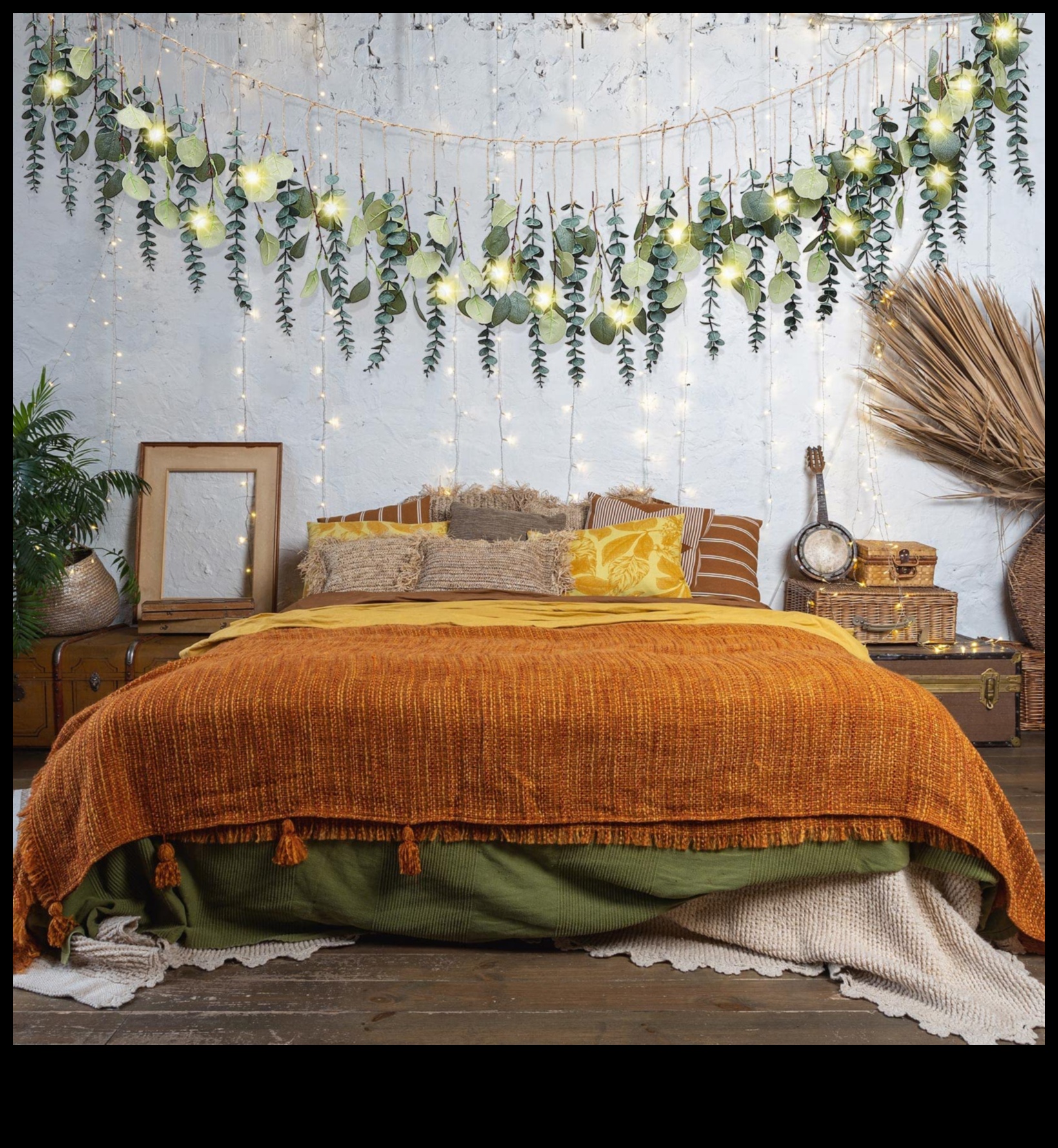 هل هناك أي نصائح لخلق جو مريح مع Fairy Lights في Boho Modern Decor؟